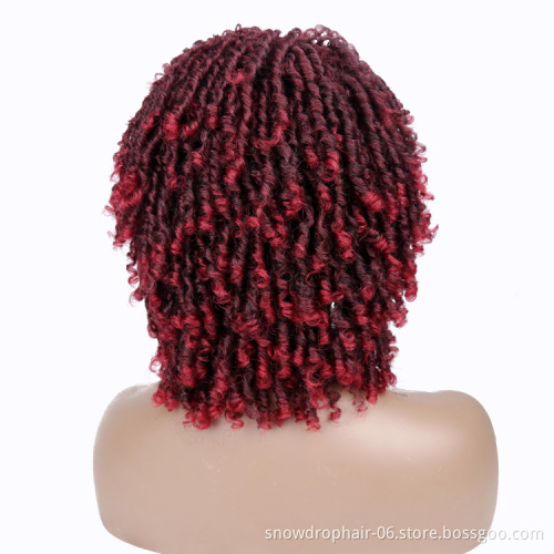 Julianna wigs synthetic hair ombre metal afro realistic faux locks handmade men wigs dreadlocks twists wig